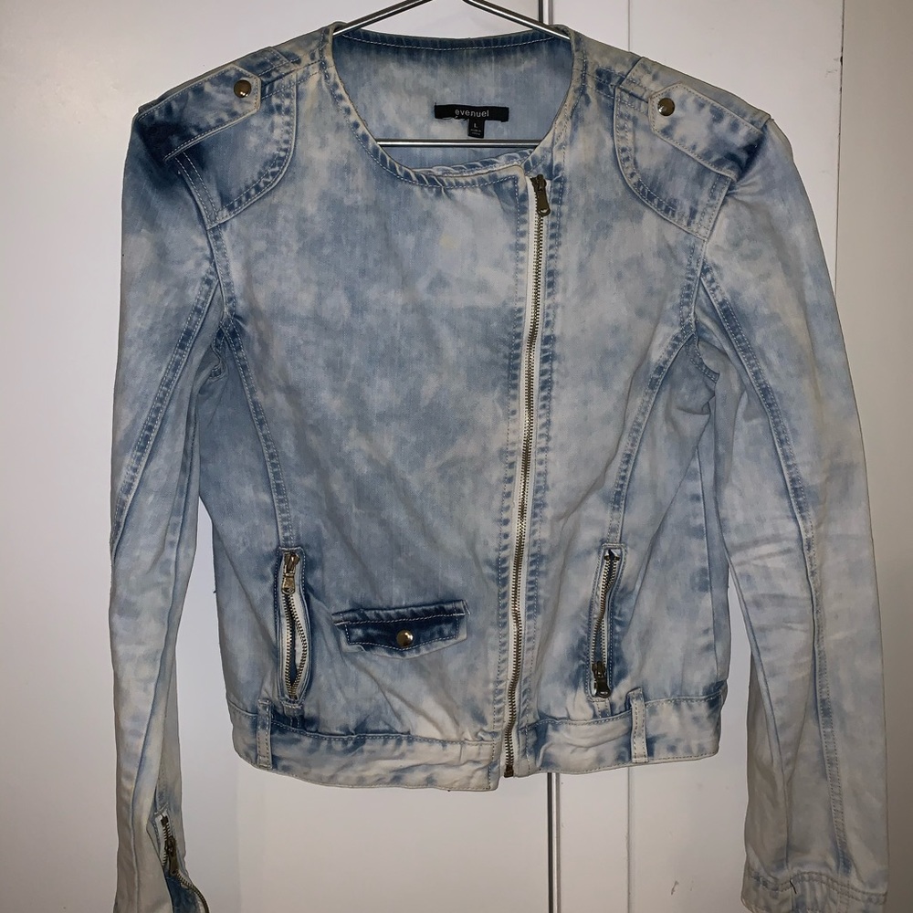 Distressed jean jacket size L